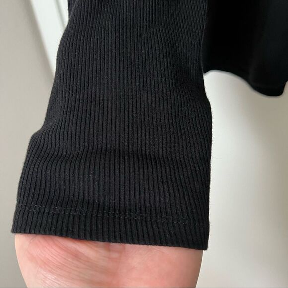 Guess Sweater Womens Small Black Rib-Knit Long Sleeve Turtle Neck Viscose Blend - Picture 6 of 13